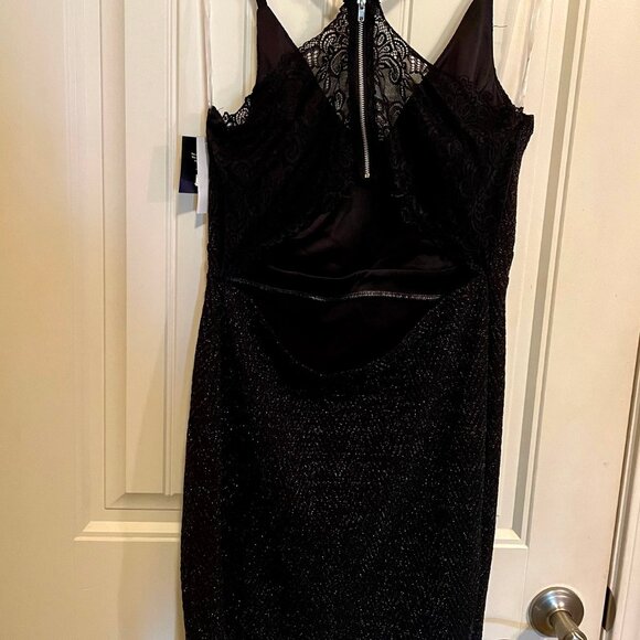 NWT Planet Gold Chevron Lurex Stretchy Dressy Dress XL Back Area is Open - Picture 9 of 12